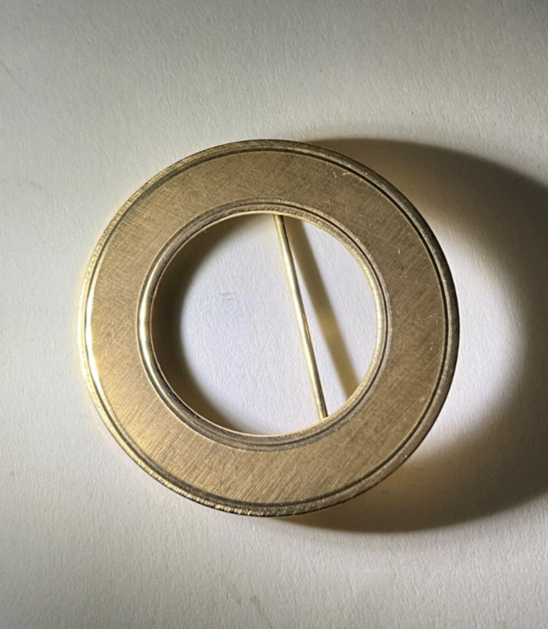Vintage HG Henry Griffith 12K Gold Filled Minimalist Circle Brooch Pin MCM 1/20