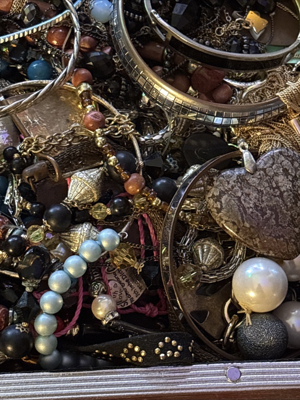 Mystery Jewelry Junk Box! 6-7 Lbs Inc Box Beads, Gold Silver Tones, Possible 925