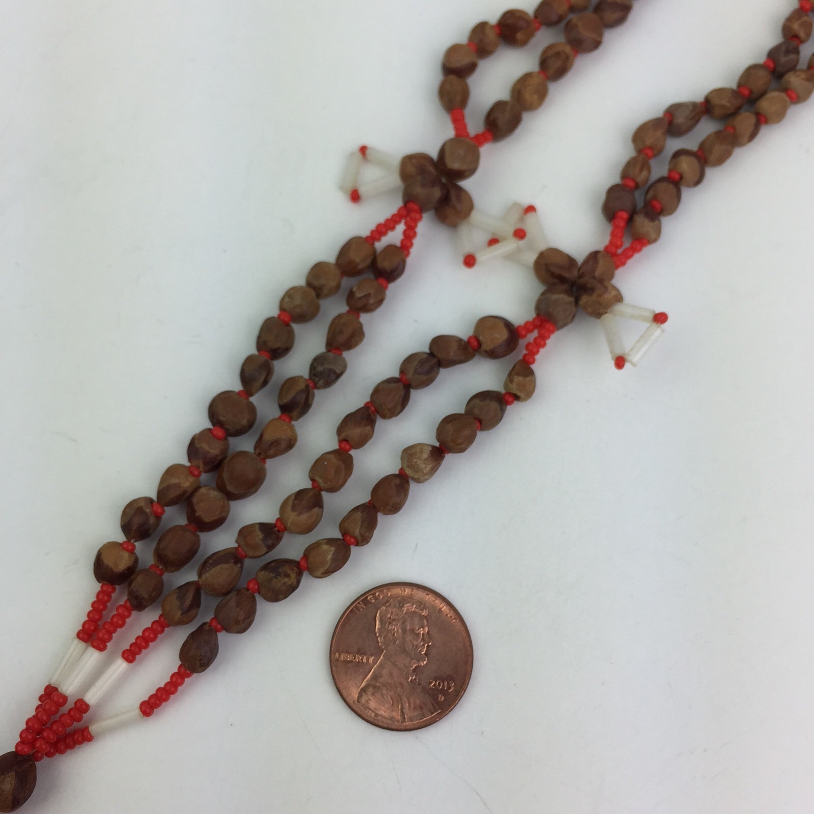 Vintage Seed Bead Y Drop Necklace Tassel Fringe Ethnic Tribal Boho Layering 40″