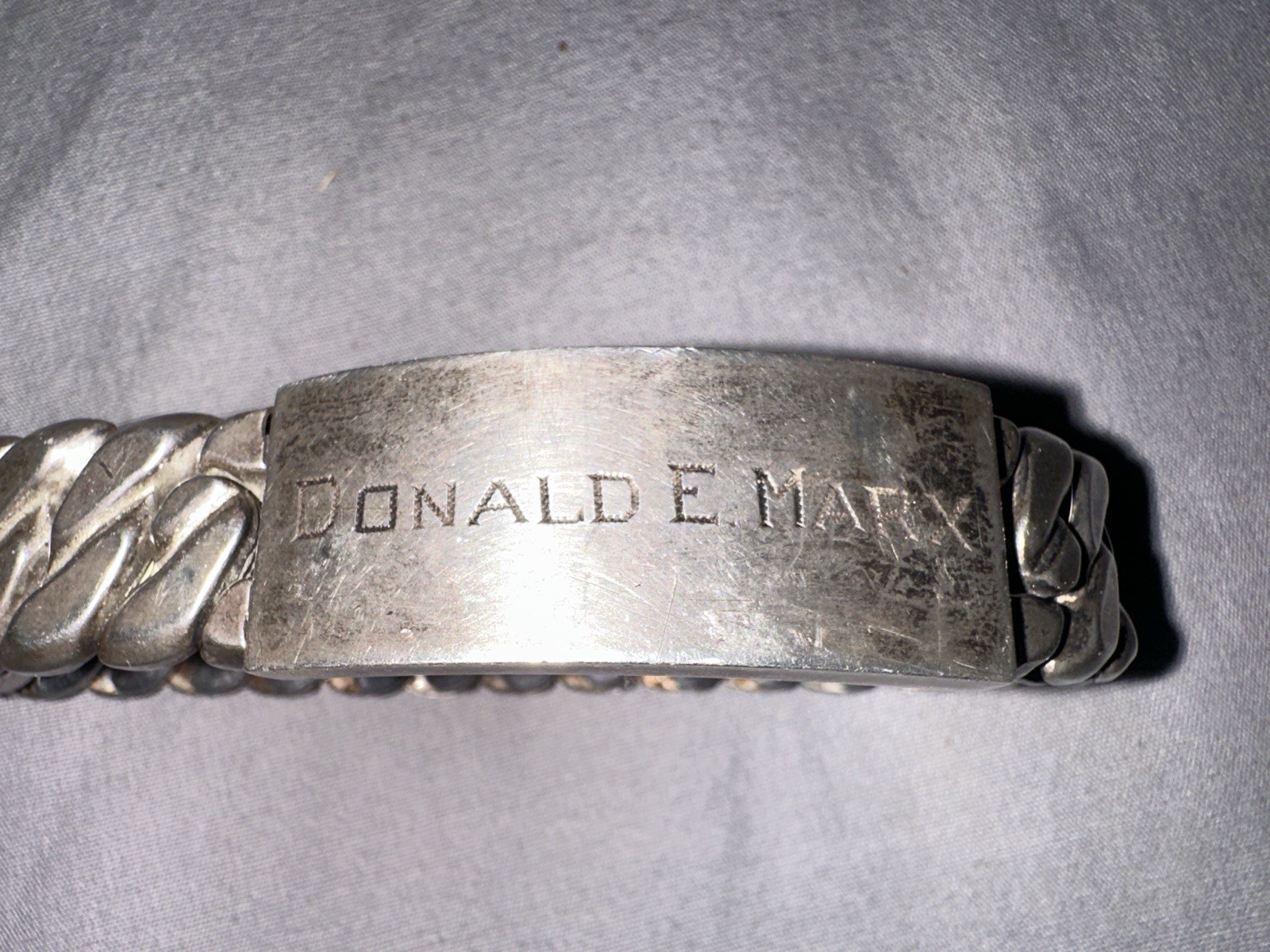 Vintage Speidel Sterling Silver Top ID Expansion Bracelet Engraved Donald
