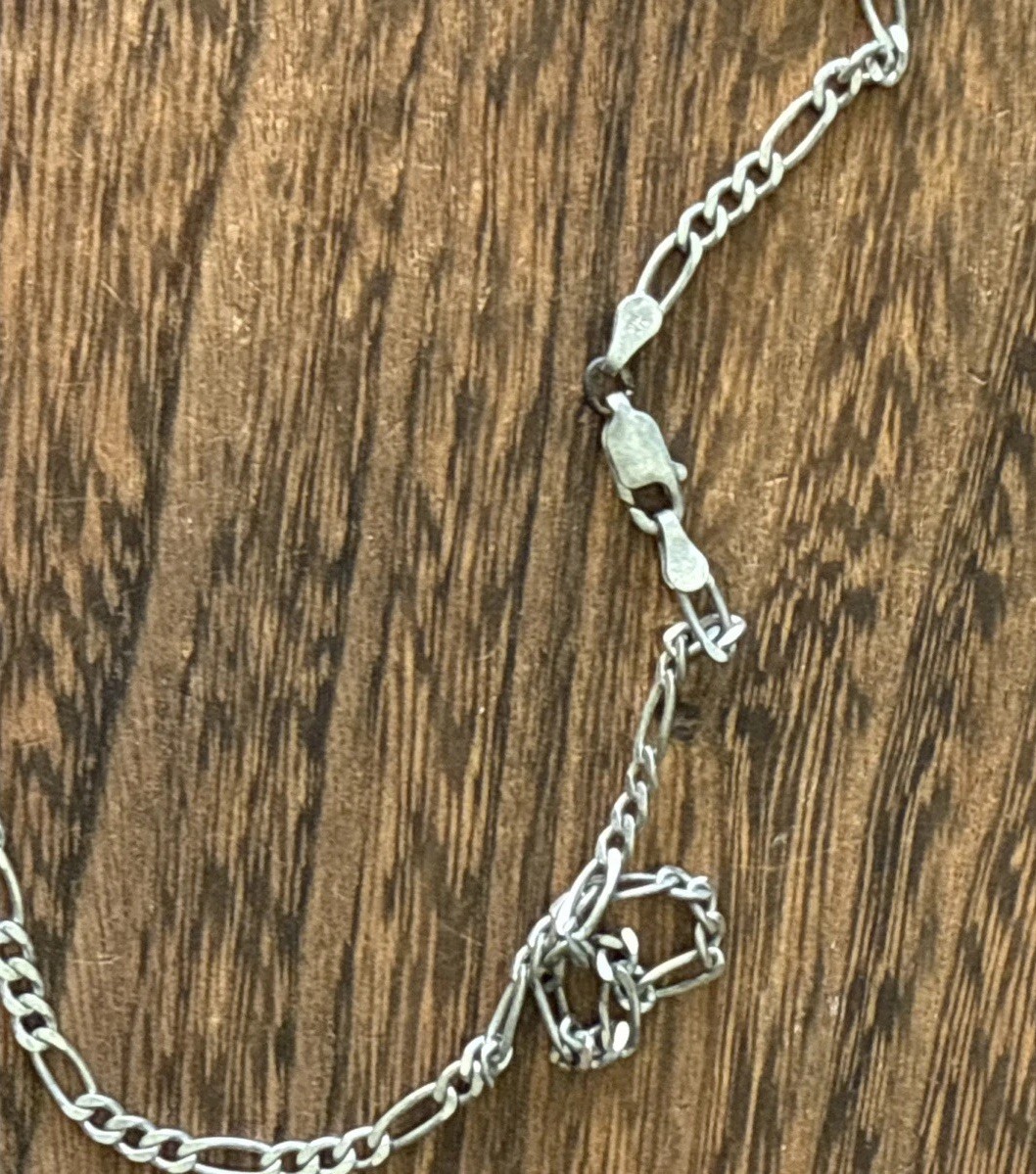 Vintage Fígaro Chain Necklace 16”Long 3mm Width Sterling Silver 925 Italy