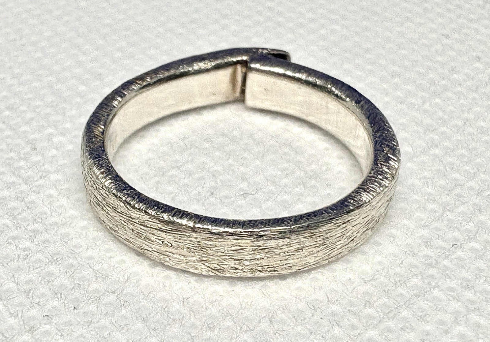 Y16 Brushed 925 Silver Ring size 7.5 Blue Sapphire Amazing 1970s Germany 4.77g