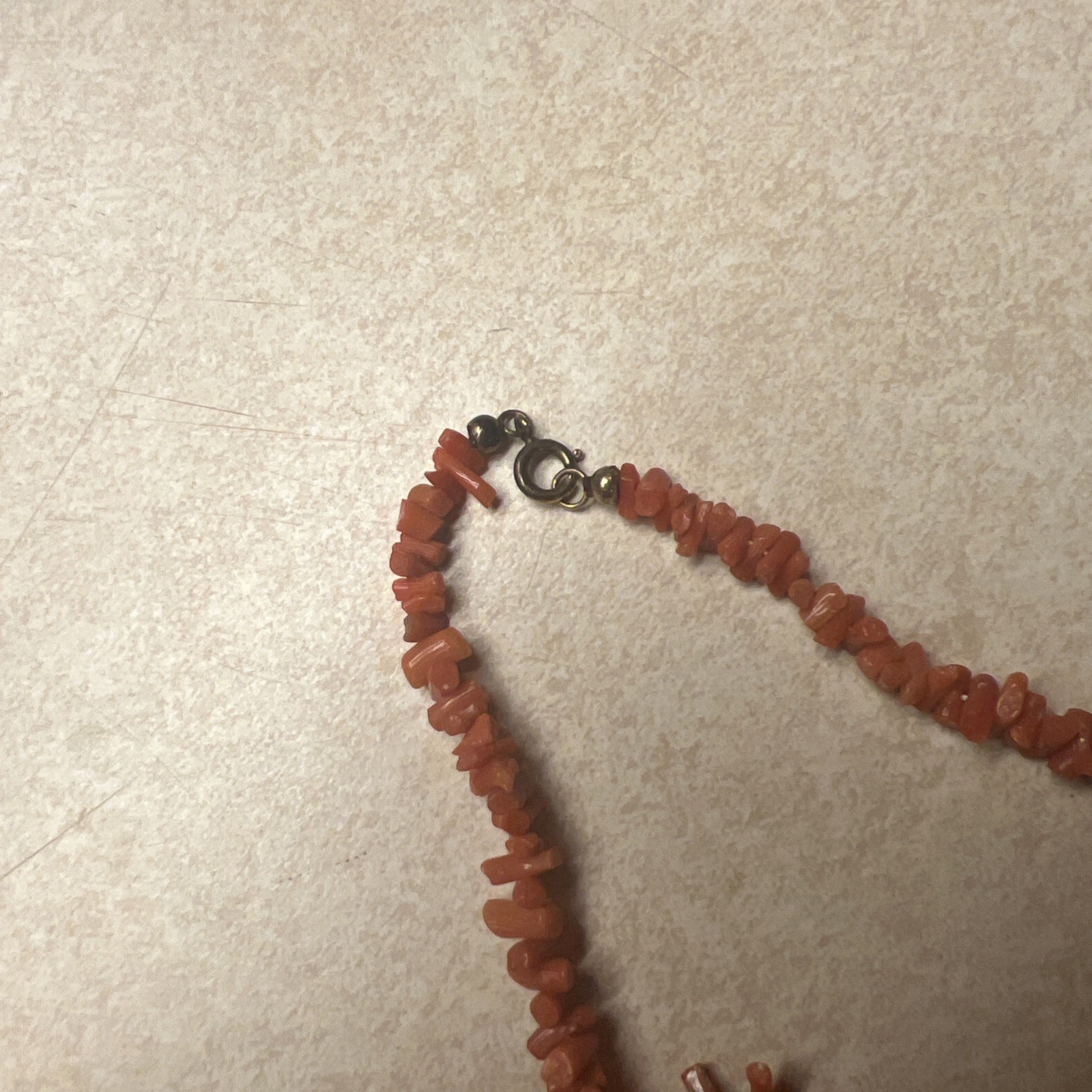 VTG Mediterranean Natural Red coral Salmon necklace 21”