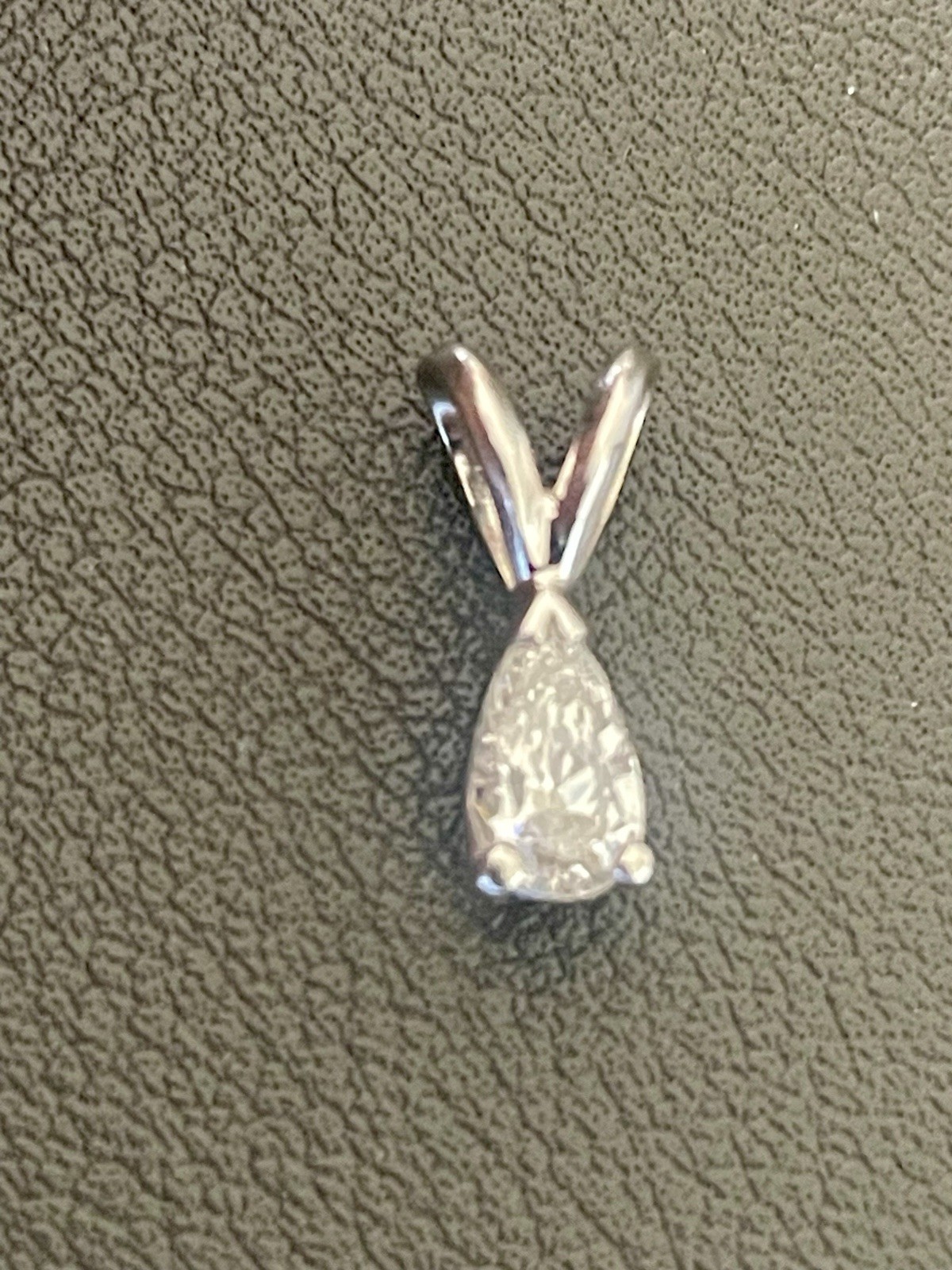 14K White Gold 0.35CT Diamond Solitaire Pendant (S420)