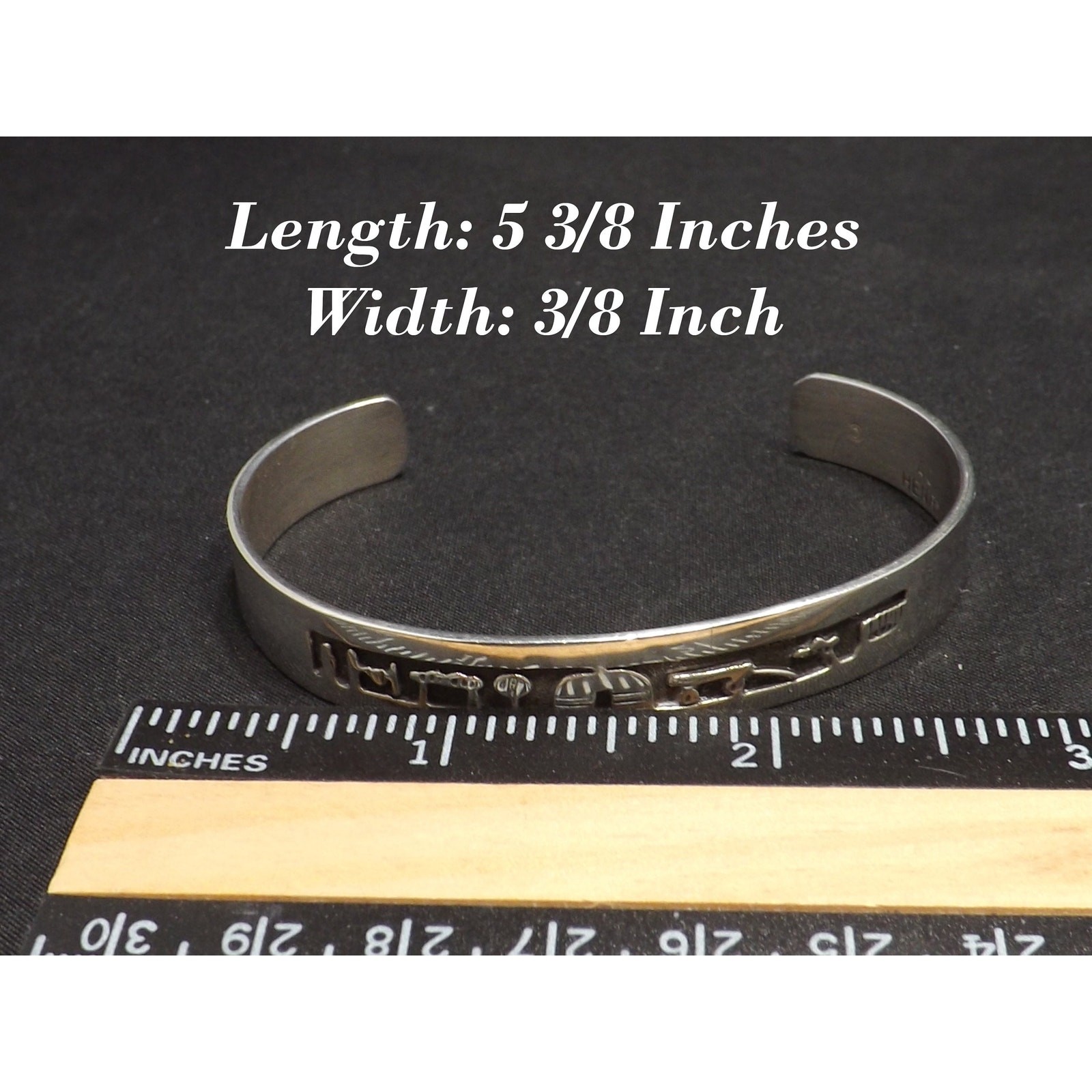 Navajo AC Henry Sterling Storyteller Cuff Bracelet Signed Vintage