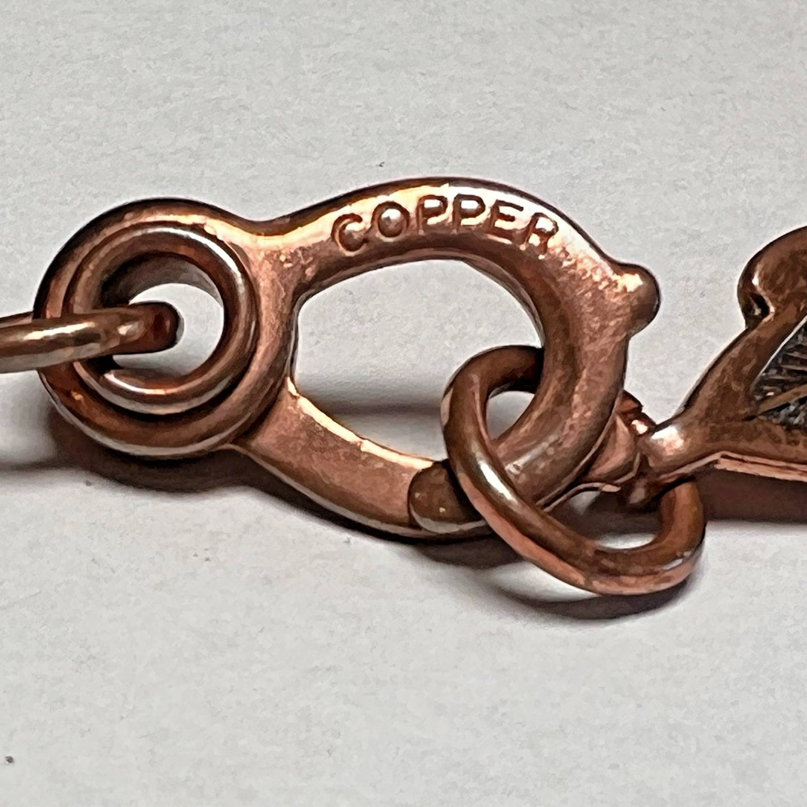 Beautiful Vintage Copper Leaf Link Panel Sister Hook Clasp Bracelet