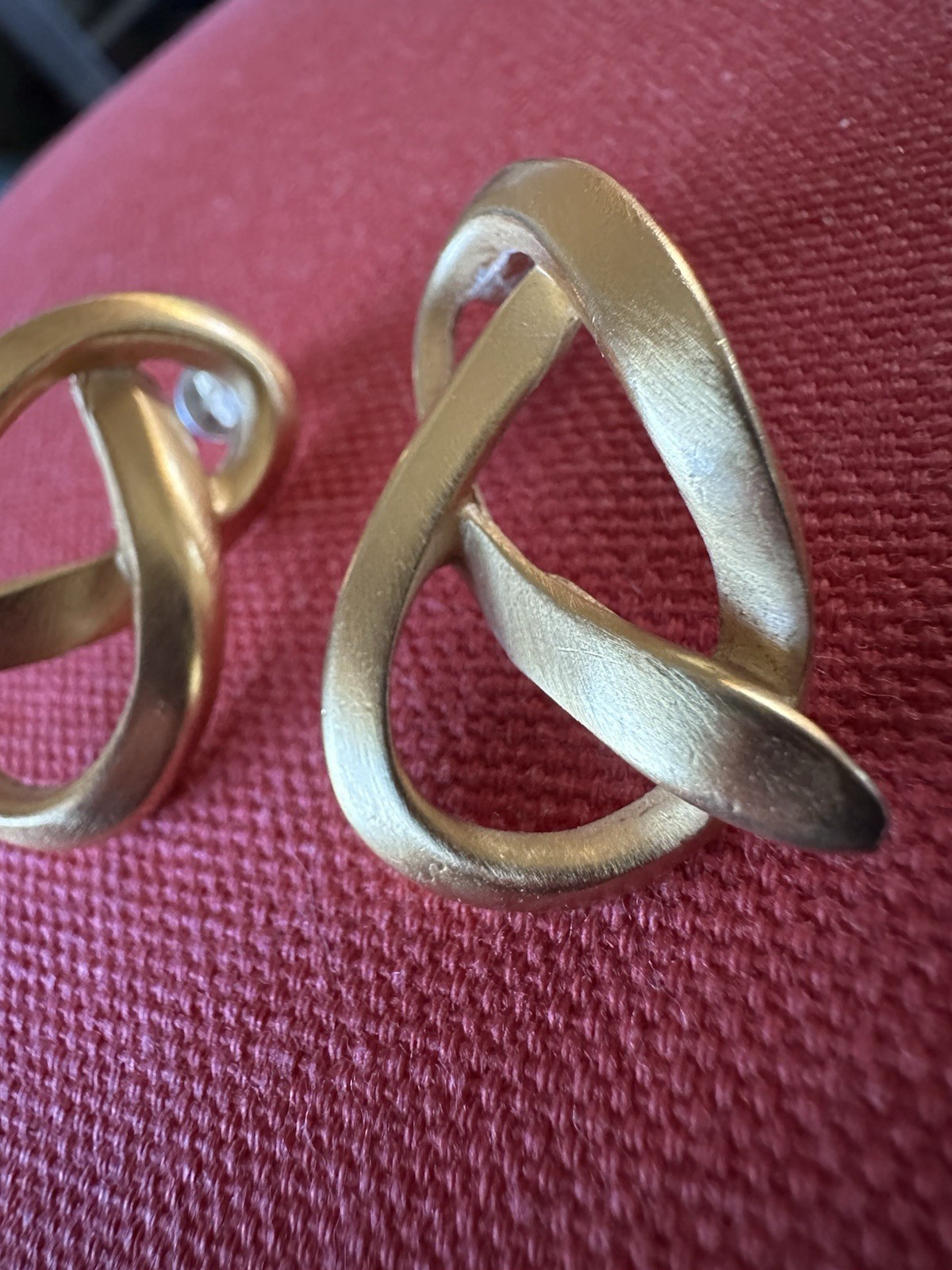 Monet Vintage Gold Tone Knot Screw Back Earrings Fashion Jewelry Signed AK