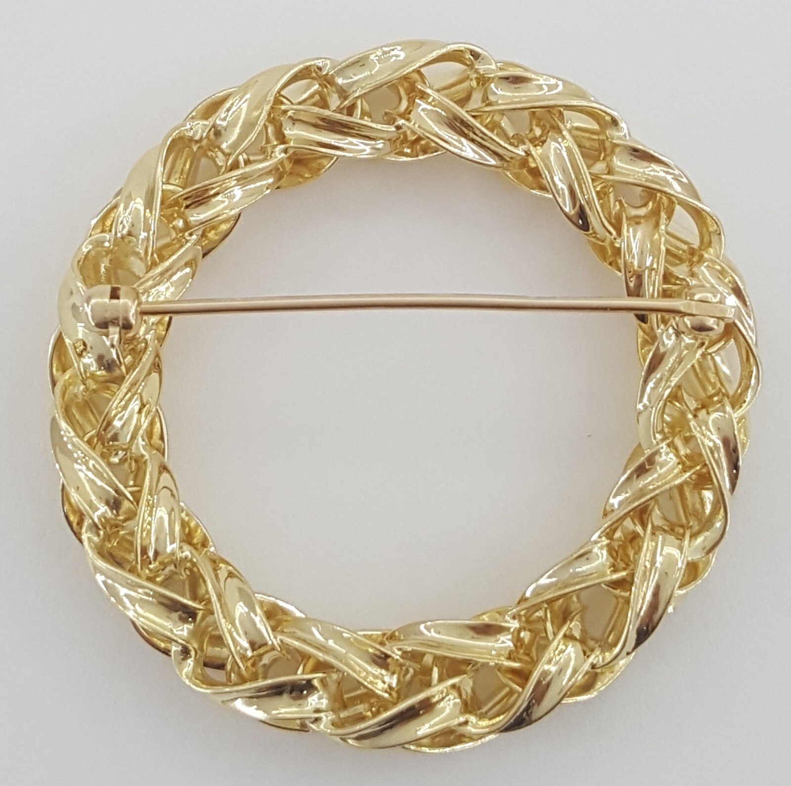 Tiffany & Co Vintage Circle Brooch Pin 14K Yellow Gold 12.8g 1.53″ 1970’s