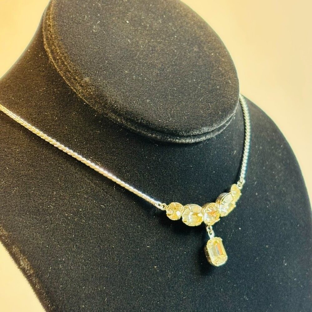 Y2K Vintage Jewelry Sparkly Rhinestone Choker Necklace 2000s Retro Accessory