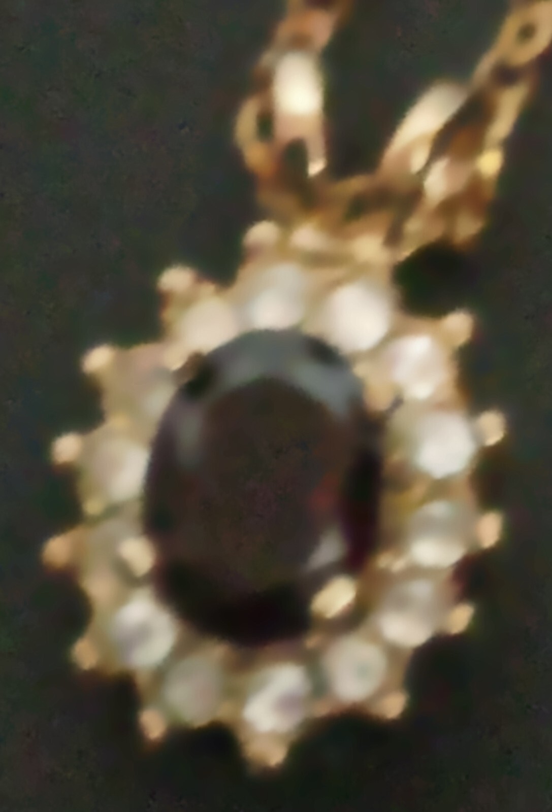 Lindenwold Fine Jewelers NECKLACE 14K Gold Electroplated Red Gemstone CZ PENDANT