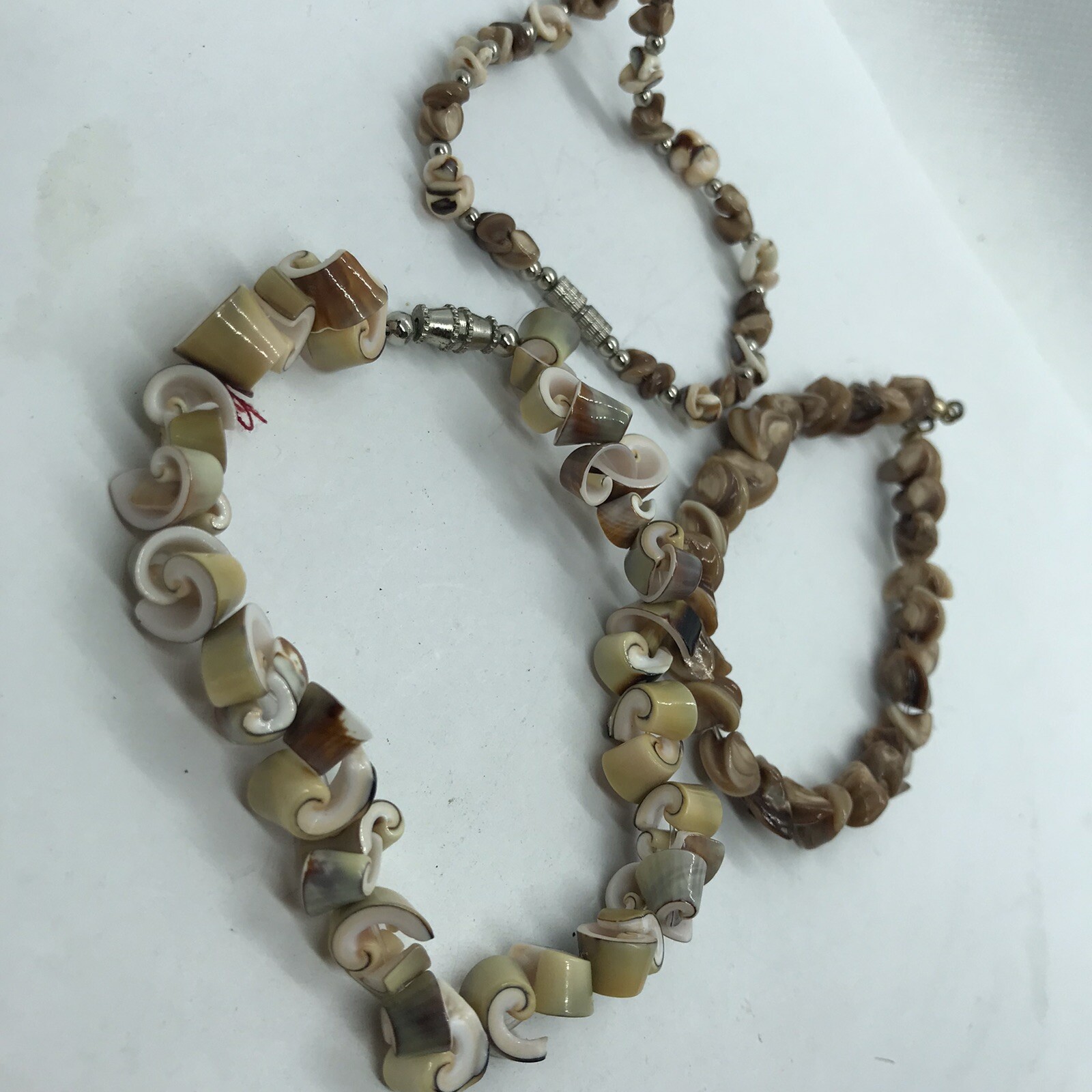 Lot Of Vintage Shell Bracelet boho beach VSCO layering handmade earthtones