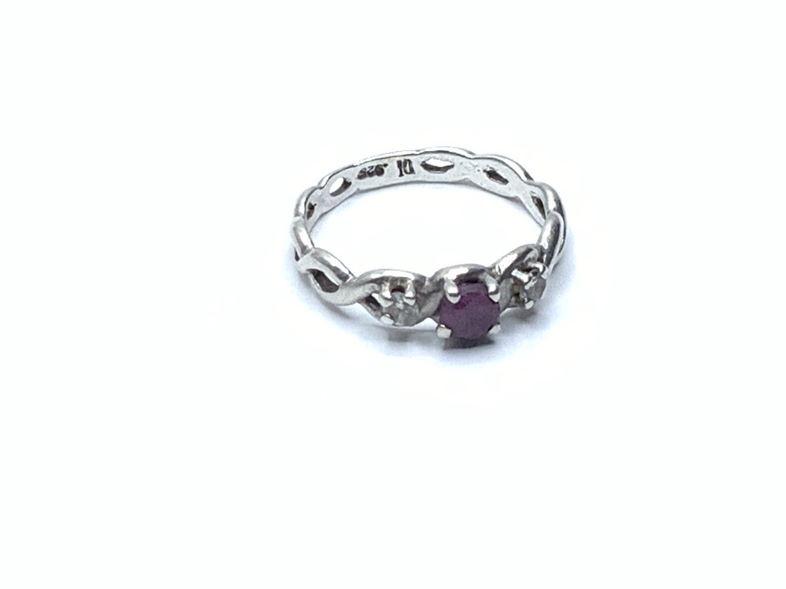Designer 925 Sterling Silver Ruby Sapphire Accents Ladies Band Ring ~ Sz 6.25