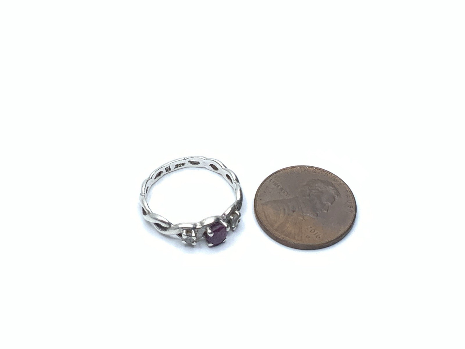 Designer 925 Sterling Silver Ruby Sapphire Accents Ladies Band Ring ~ Sz 6.25