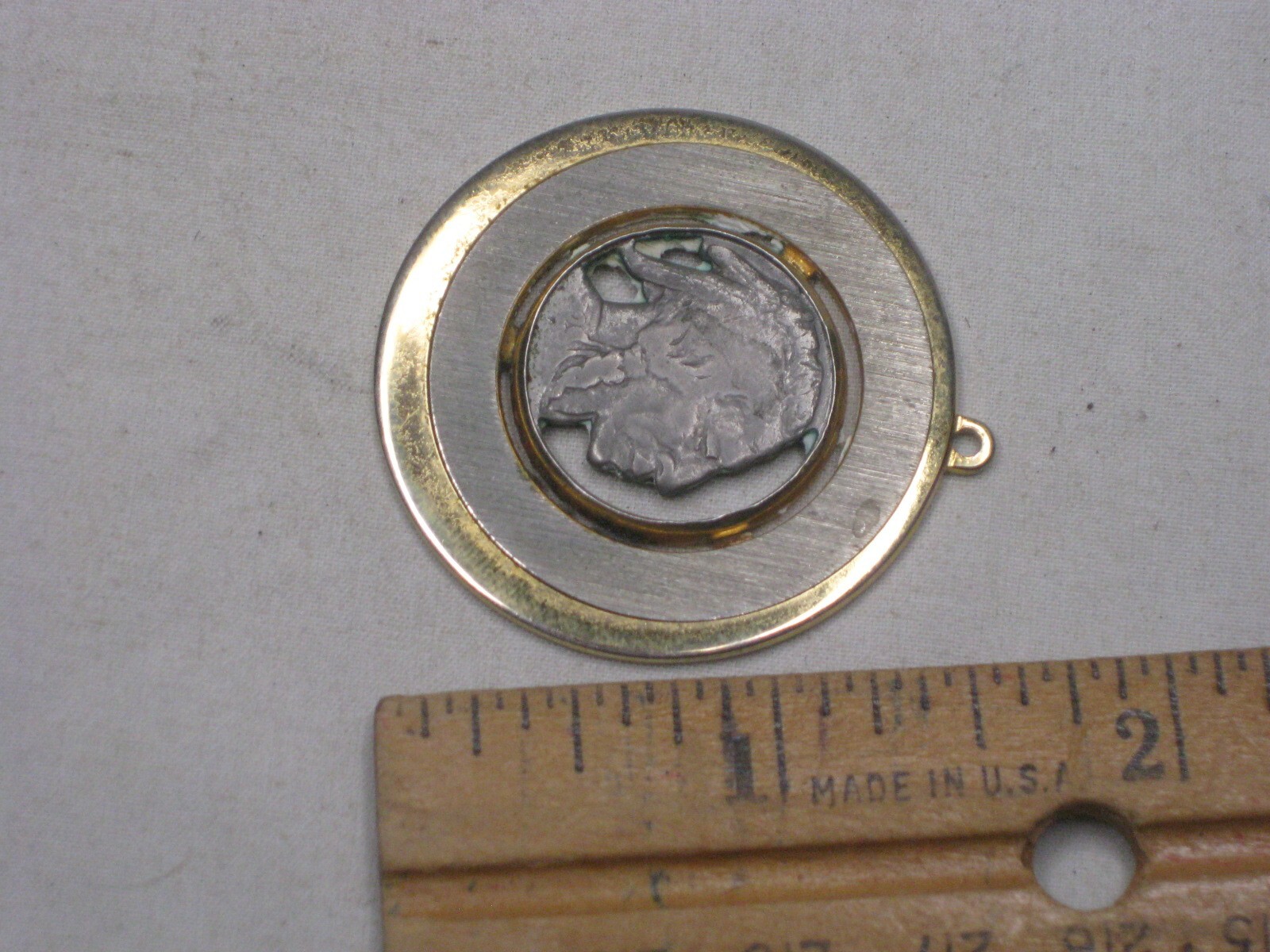 vintage cut out Buffalo Nickel pendant charm Indian coin 5 cent US United States