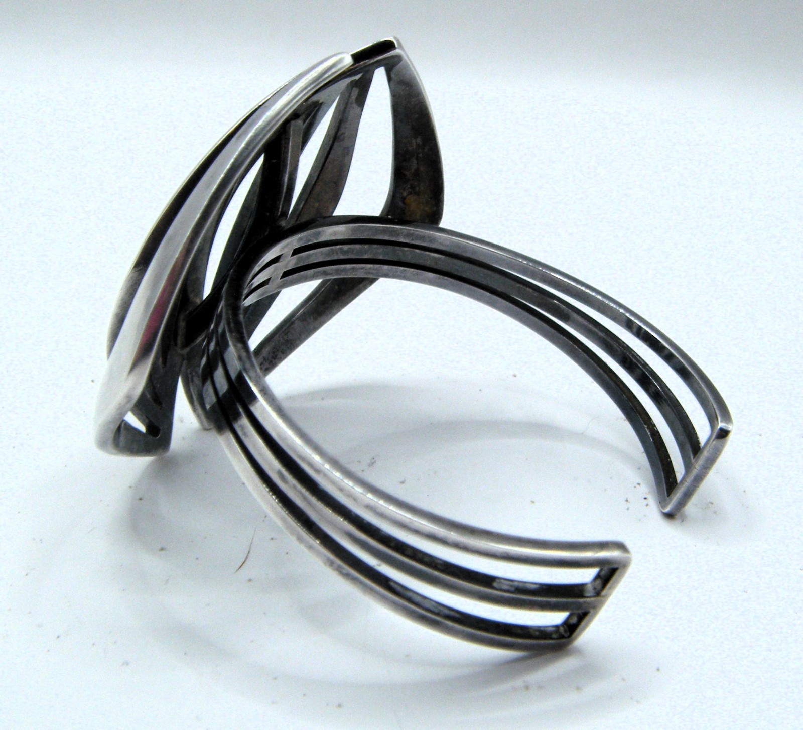Niels Erik Sterling Silver 925 Modernist Abstract Cuff Bracelet Denmark N E From