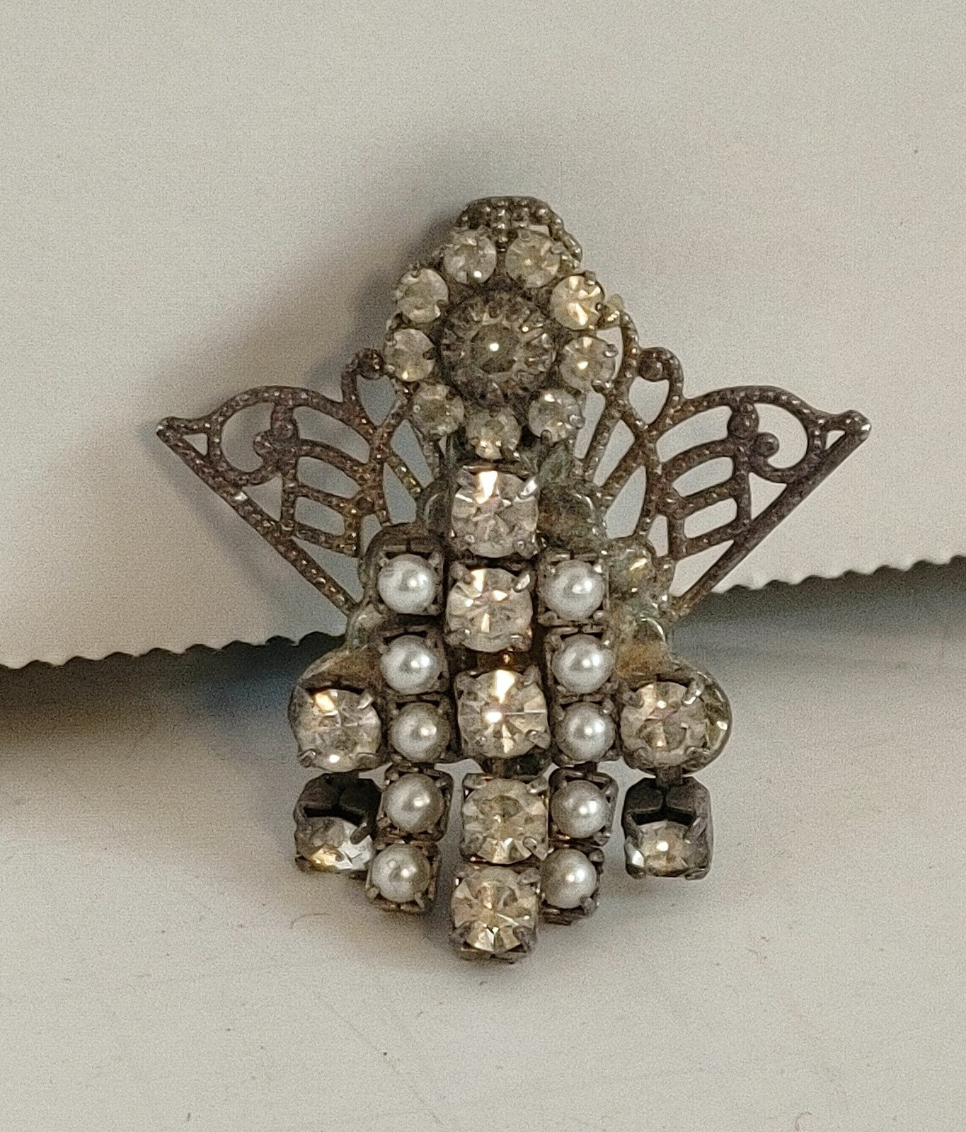 3 Vintage Angel Jane Davis Brooch Pins AOL Rhinestones Silver Gold Tone Brooches