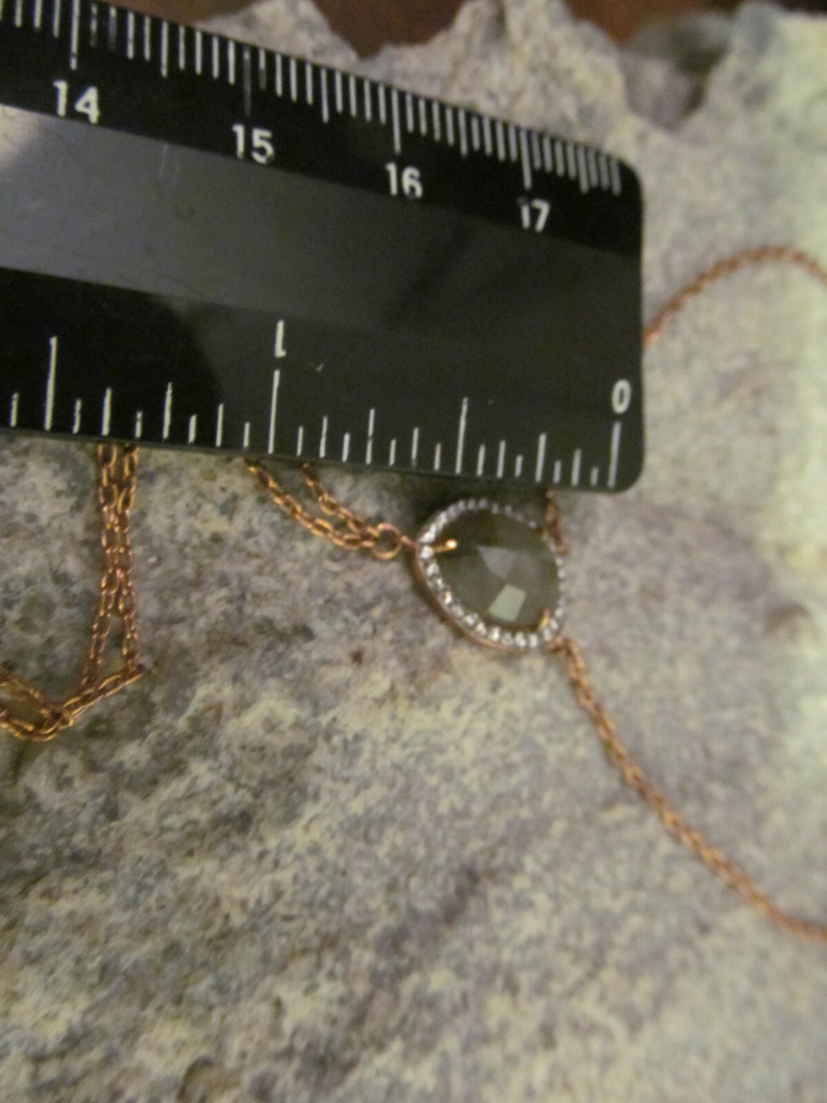 HENRI BENDEL Rose Gold tone Labradorite stone Finger Chain Bracelet