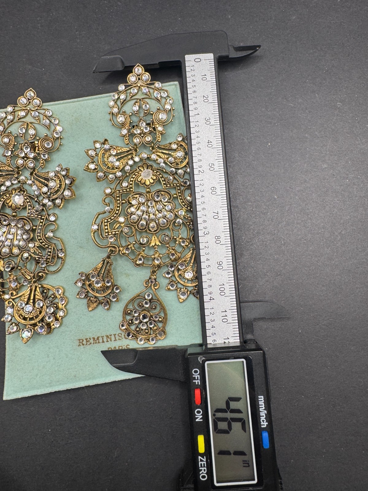 Réminiscence Paris Huge Clip On Earrings (Missing Stones)