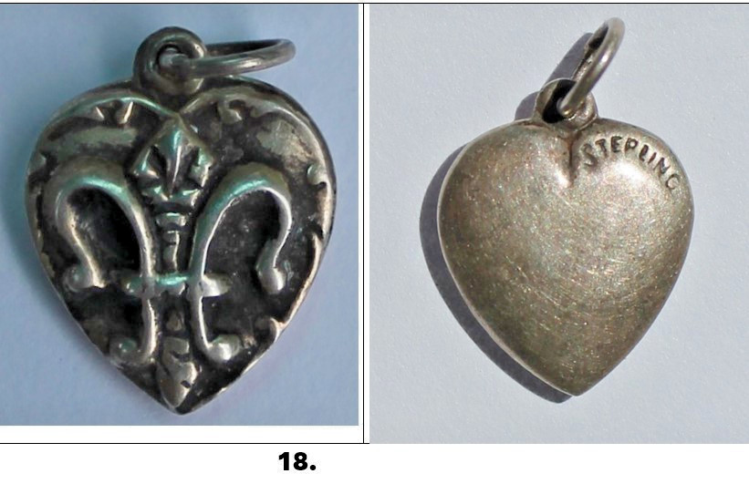 Vintage 1940s Sterling Silver Puffy Heart Charms WWII Sweetheart CHOOSE ONE