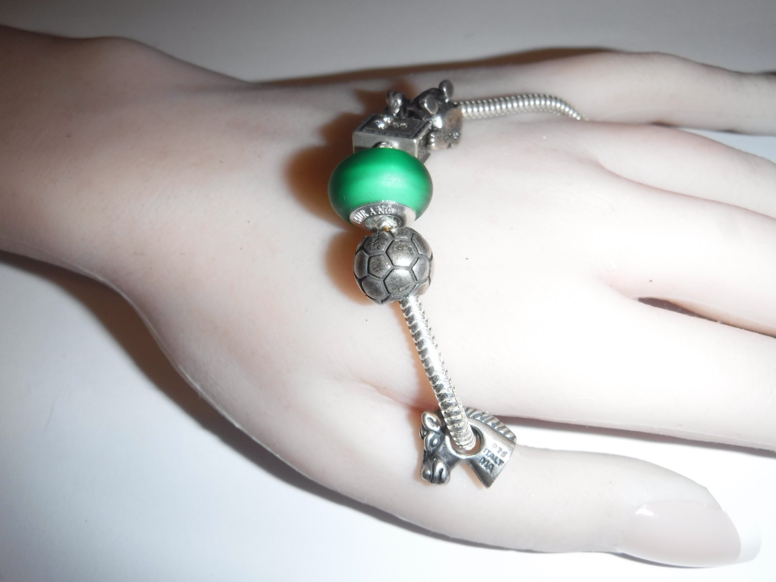 Michael Anthony MA Sterling Slide Charm Bracelet 5 Italy 925 MA Charms 7.5″