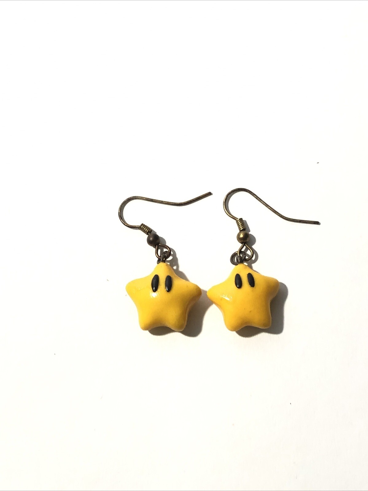 Super Mario Bros Star Dangle Earrings-1.5” Yellow Hook Earrings-Nintendo Jewelry