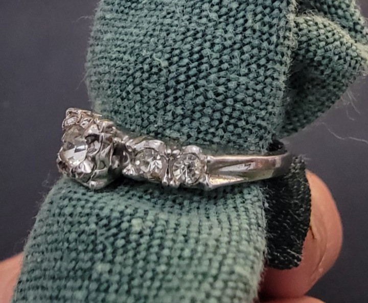 Vintage 18K HGE High Gold Electroplated Engagement Ring Size 6 3/4