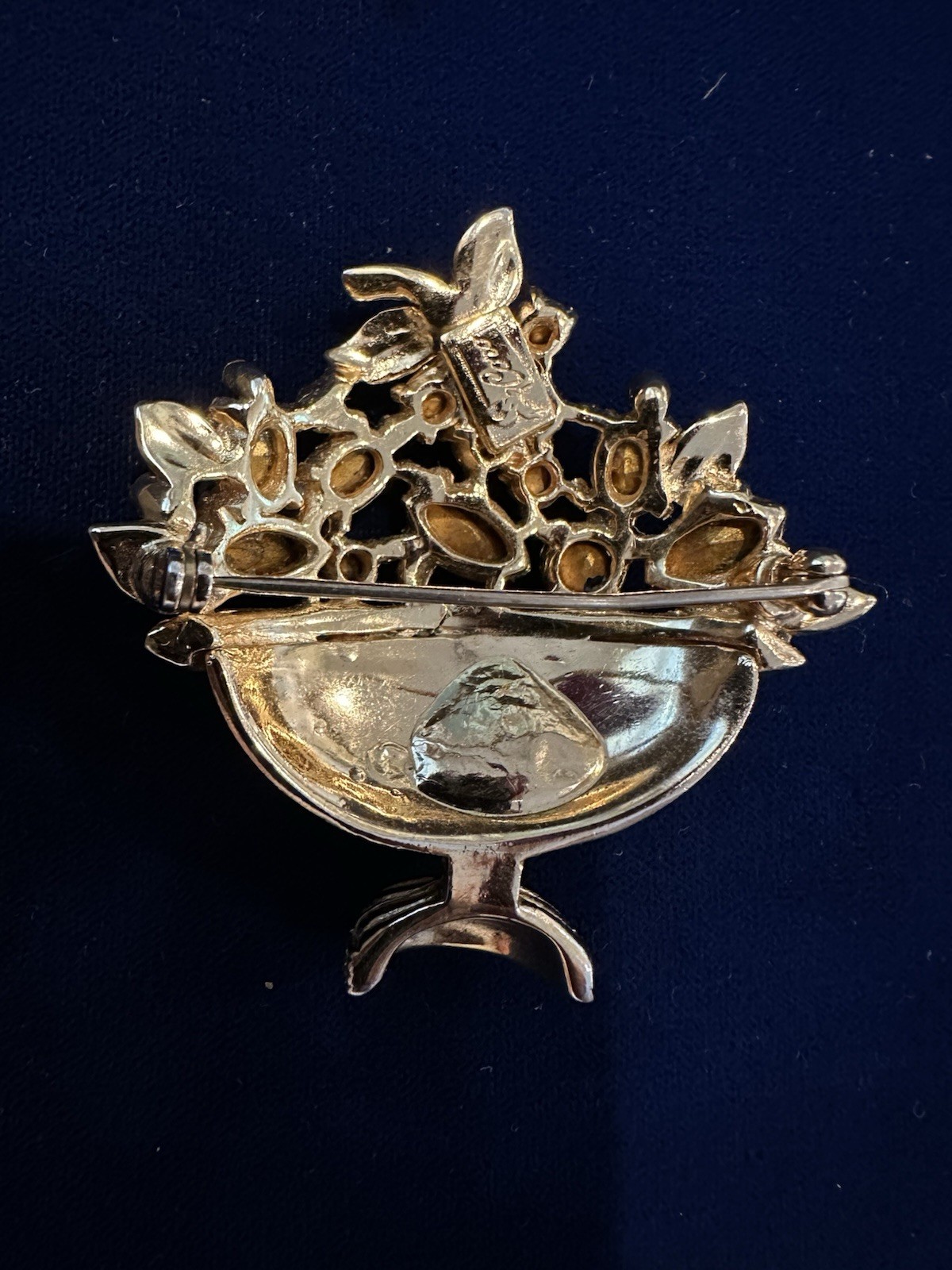 Coro Pegasus Signed Rhinestone Basket Brooch/Pin & Earrings Set Amazing READ