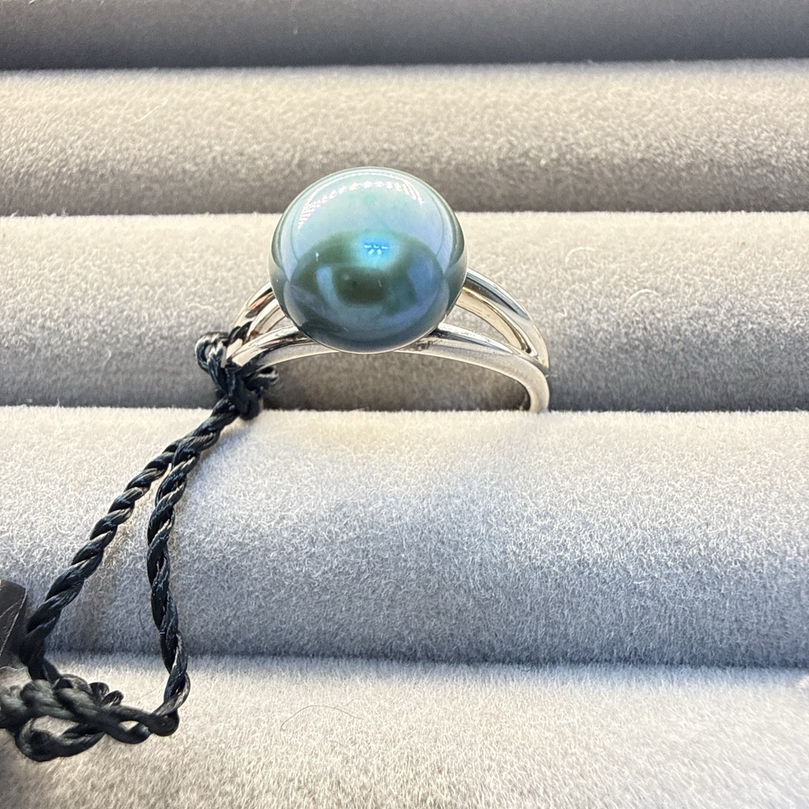 Honora Pearl Ring Sterling Silver 925 Interchangeable sz 8 Solitaire Blue Gray