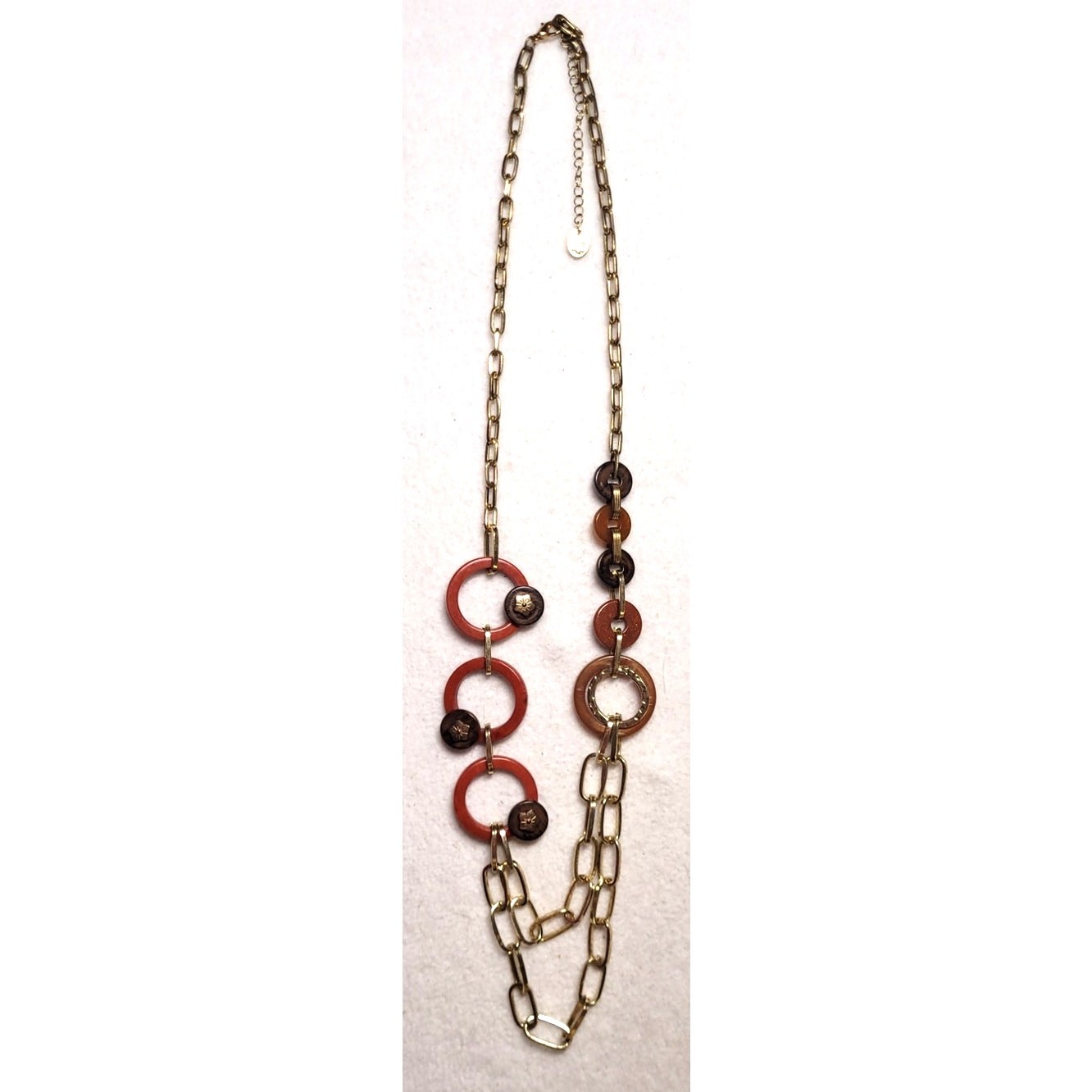 Vtg Boho Layered Necklace Lot Gold Tone Modernist Abstract Enamel Boho Y2K
