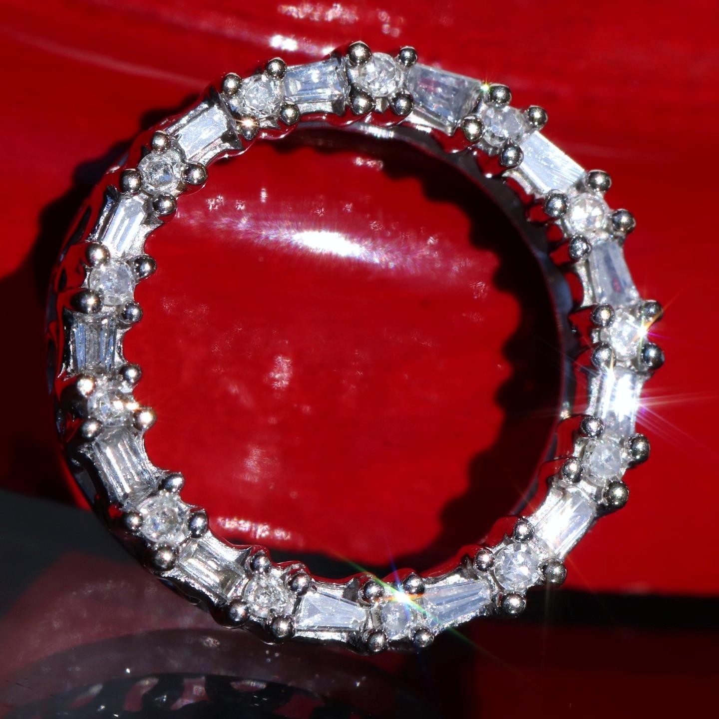 10k white gold pendant 0.18ct natural diamond circle of life charm 1.5gr N832