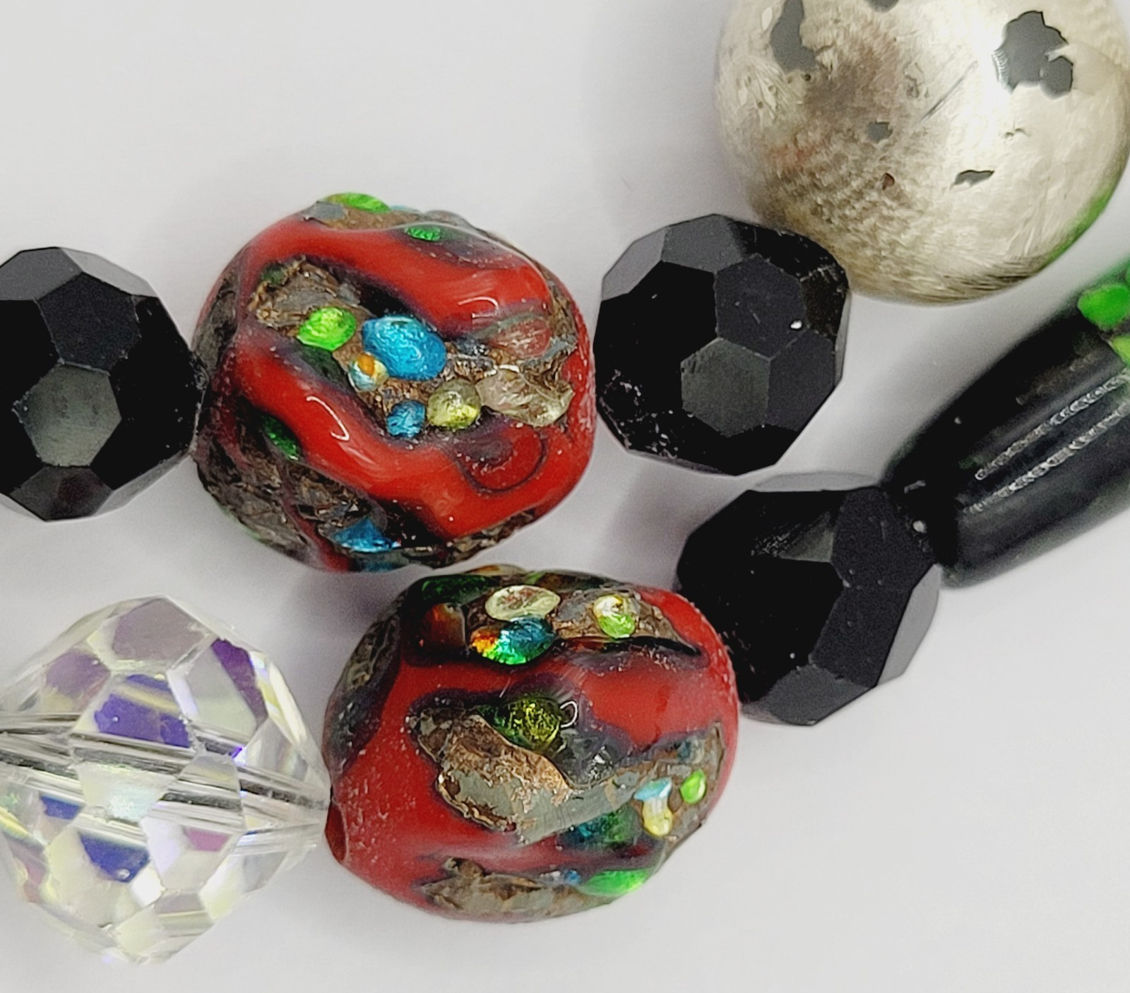 Art Glass Bead Strands Multi Color Style Foil Venetian Lampwork Crystal Necklace
