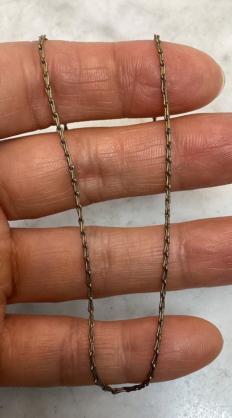 Vintage Gold Filled Bar Link Chain Necklace 18” Long