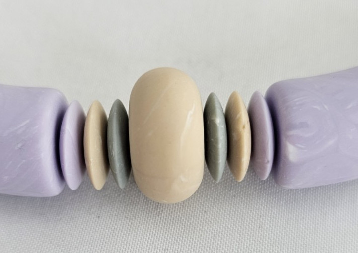 Avon ‘Sunbleached Colors’ Pierced Earrings and Choker Set – Lavender/Blue/Tan
