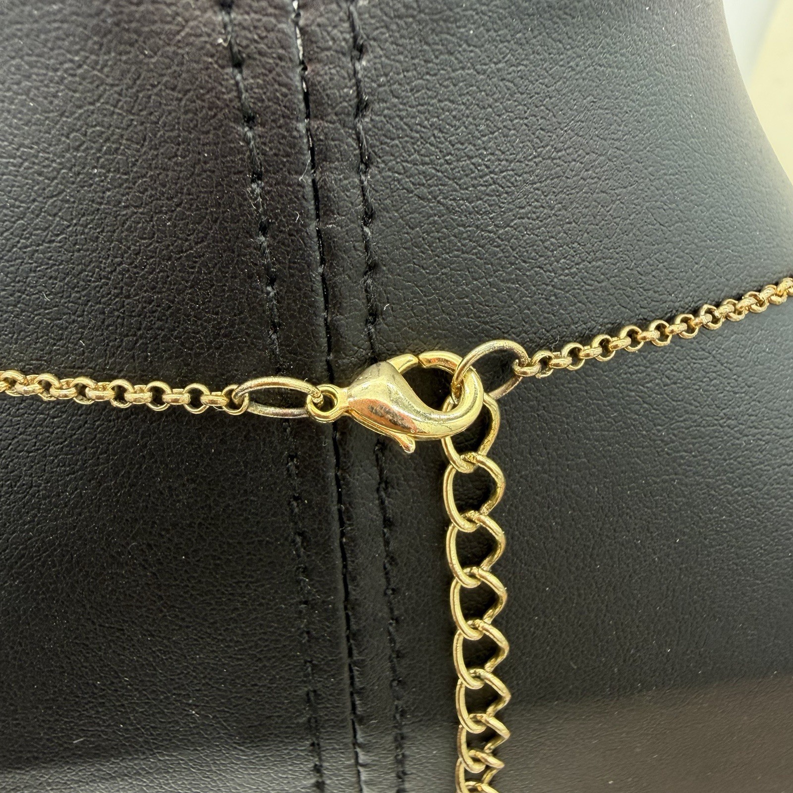 Fringe Necklace Ball Chain Dangle Tassel Gold Tone Pearly Glass Bead Heavy Large