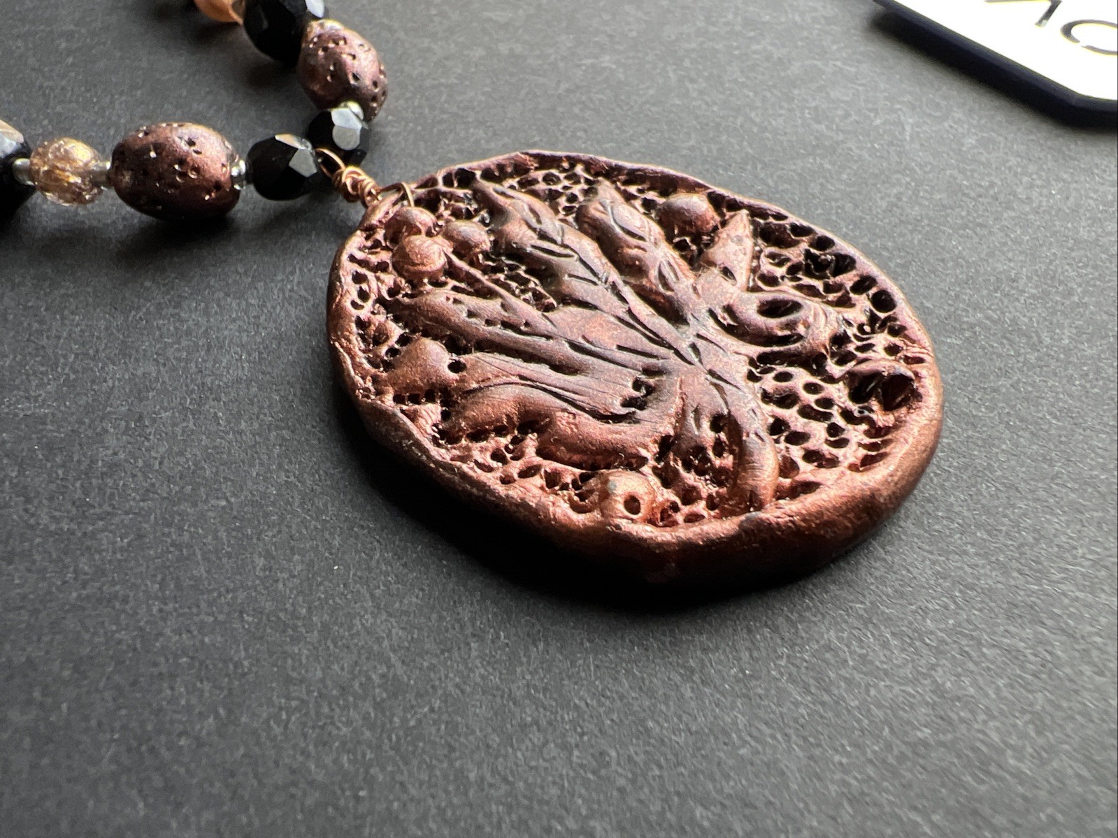 Peace Love Dopamine Weed Leaf Necklaces Vintage Copper Silver Tones Necklace LOT