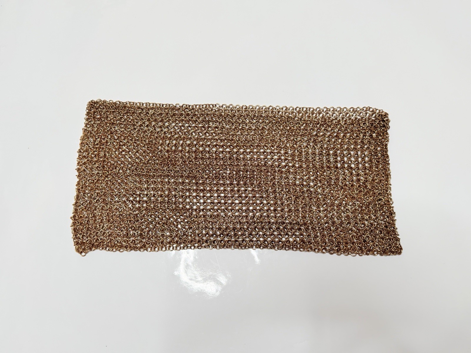 MESH CHAIN SCARF NECKLACE Heavy Metal Gold Tone Glam Chainmail Mesh Jewellery
