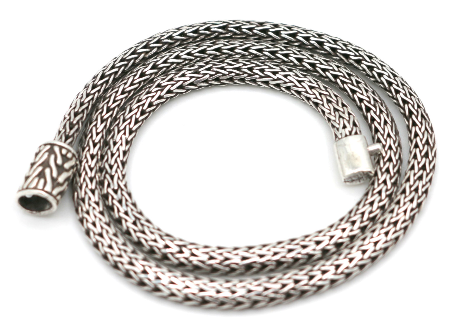 VTG John Hardy Sterling Silver 925 4.8mm Woven Spiga Wheat Chain Necklace 16”