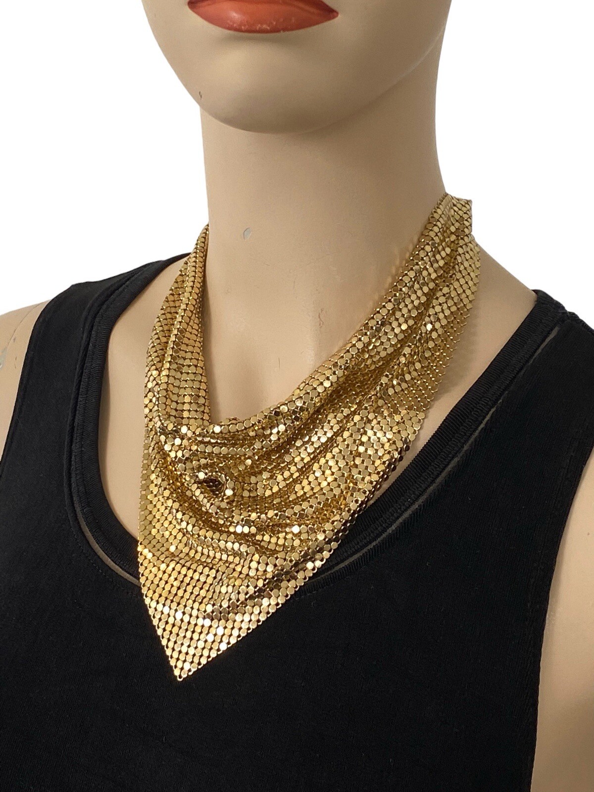 Vintage WHITING & DAVIS Bag Purse Co Gold Mesh Disco Retro Necklace Video!