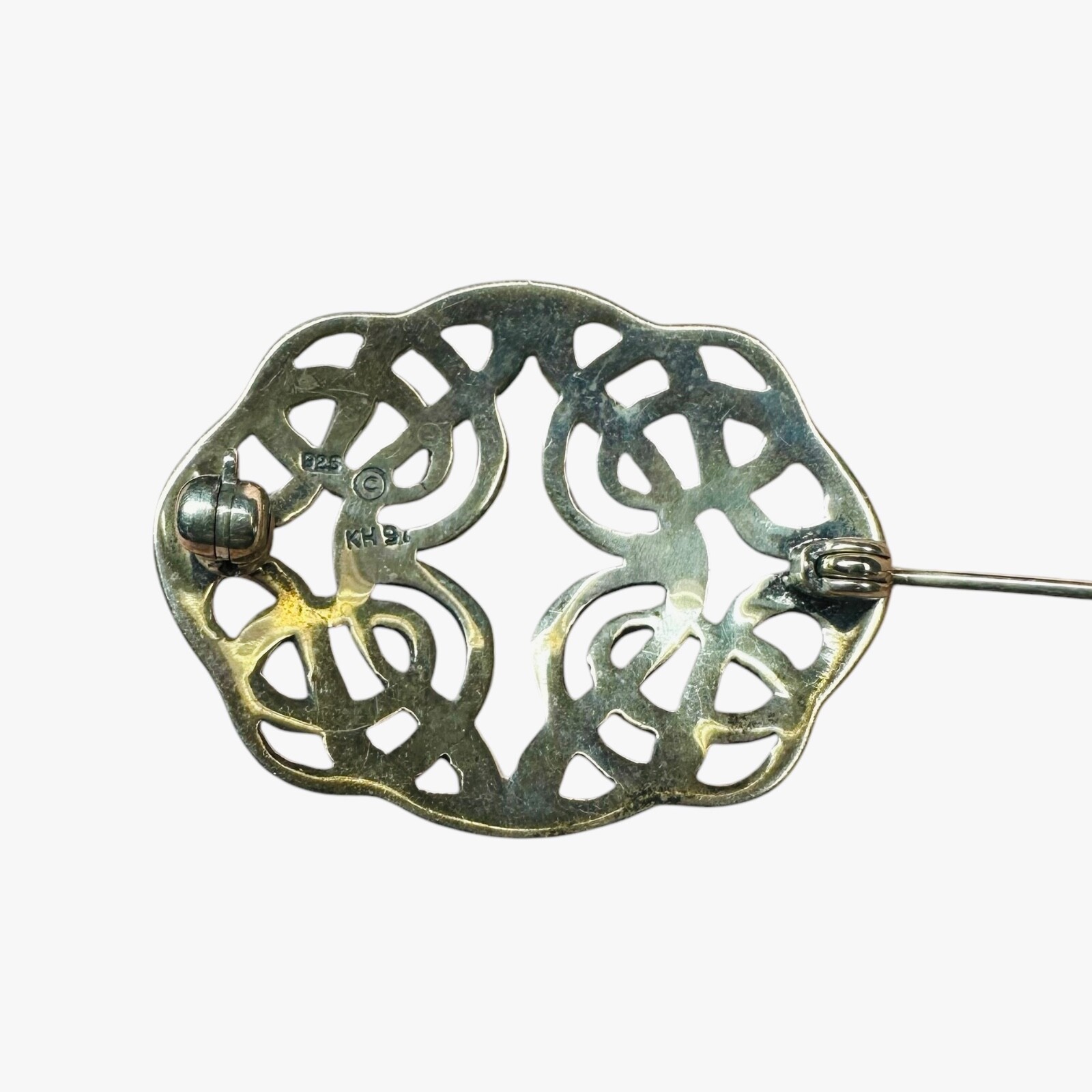 Sterling Silver Celtic Knot Open Work Art Nouveau Brooch Pin Kit Heath KH 97 1.2