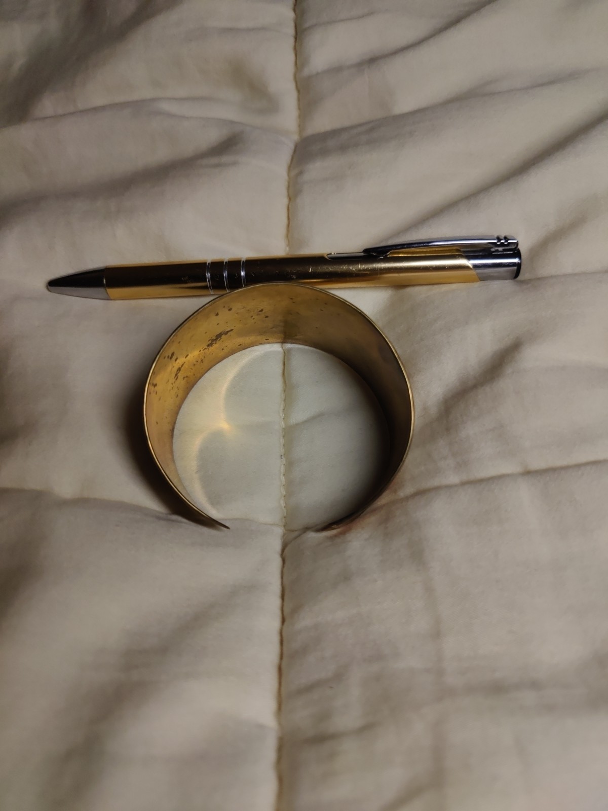 Vintage Modernist Brutalist Cuff Bracelet Copper Brass Silver Artisan
