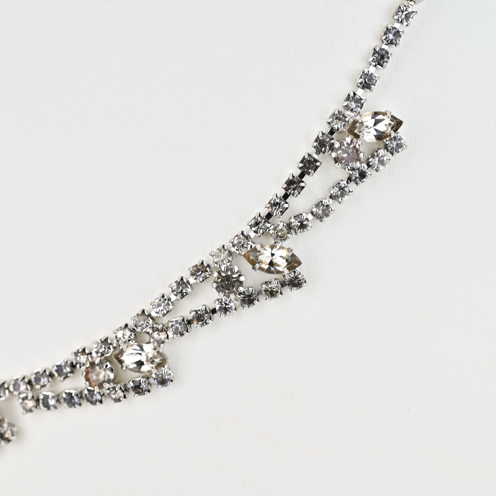 Original Vintage Designer Deco Zirconia Moissanite Gemstone Estate Necklace