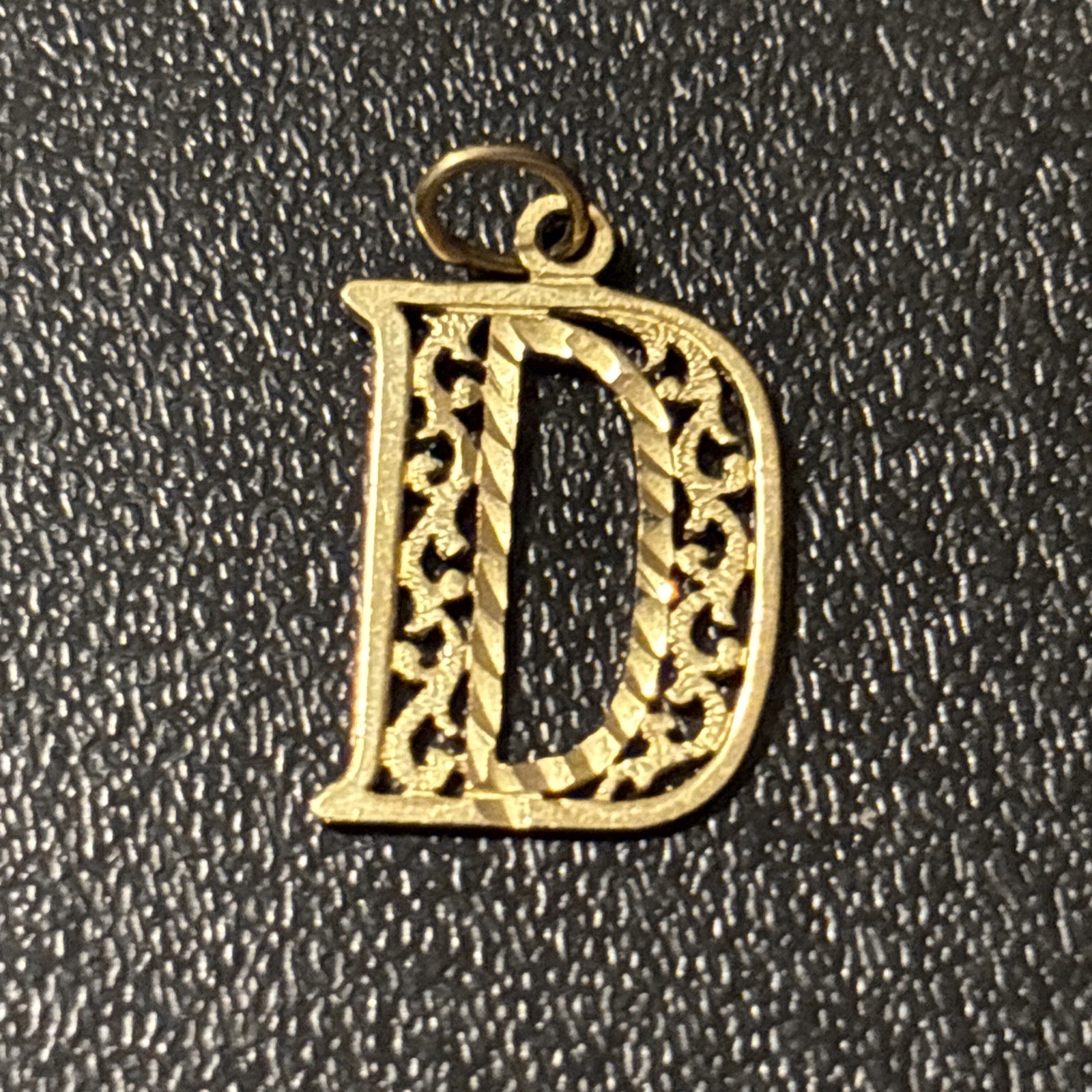 Ornate Filigree D Charm 14 K Deborah,Deb,Dana,Danielle, Darla,Donna,Dena,Davina