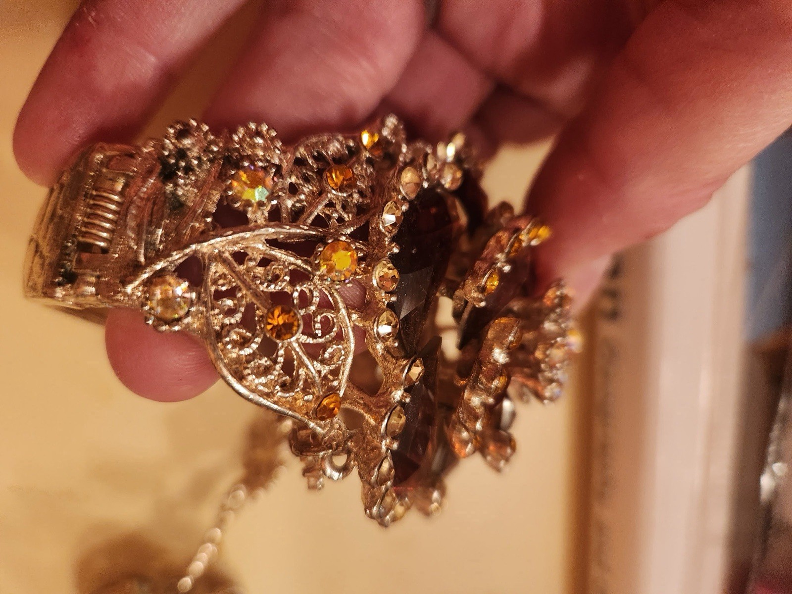 Vintage Floral Bracelet Ring Hand Chain Jewelry