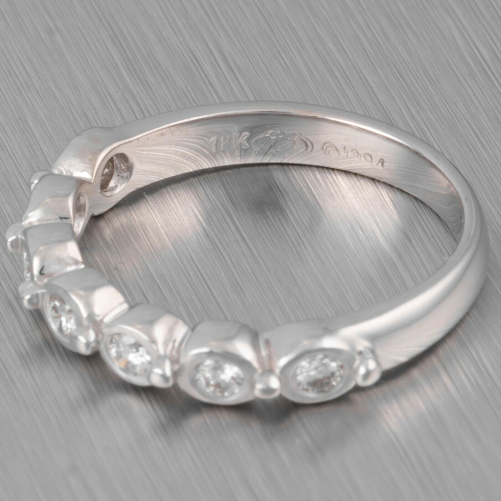 Doris Panos 18k White Gold 0.35ctw Diamond Wedding Band Ring 3.4g