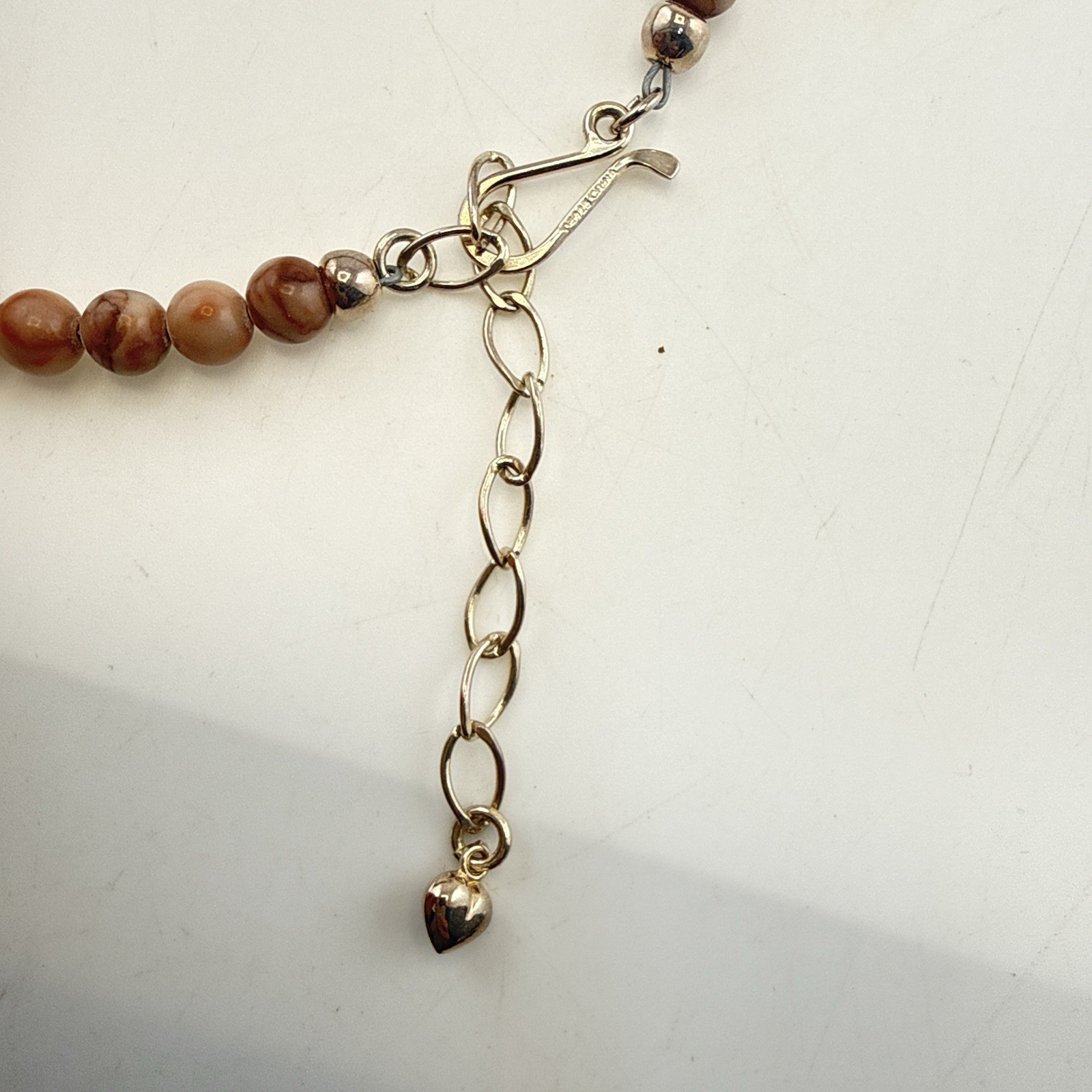 Jay King Necklace Jasper Pink Mauve Picasso Stone Beaded Sterling Silver 925 HSN