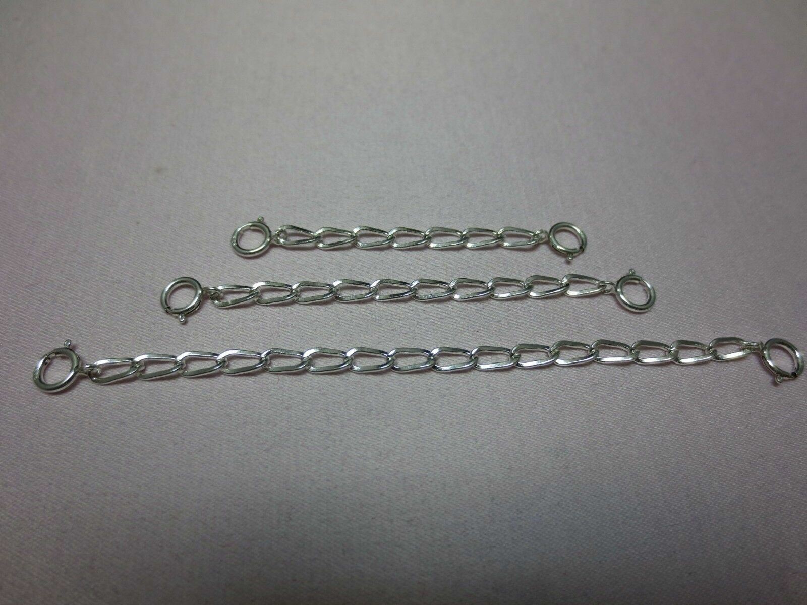 .925 STERLING SILVER EXTENDER / SAFETY CHAIN 1/2″-12″ W/ 2 SPRING RINGS