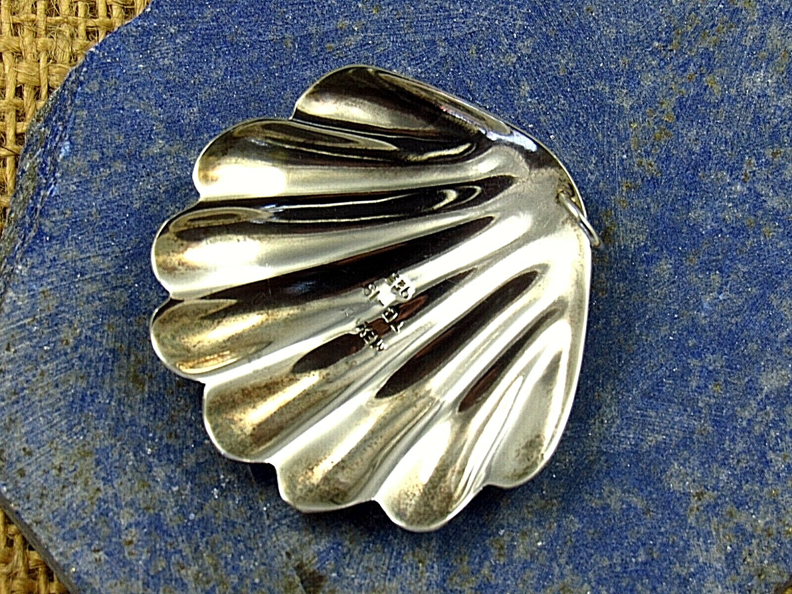 Vtg. Taxco Mexico Sterling Silver Seashell Pendant TD-19 1 7/8″ x 1 3/4″ 9g’s