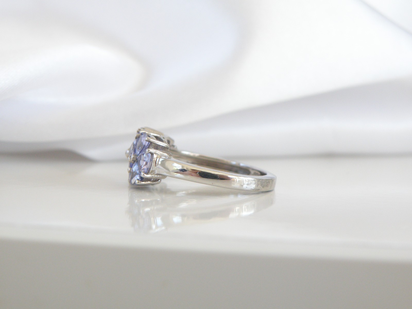 Vintage Sterling Silver 925 Natural Heated Tanzanite Band Ring Size 7