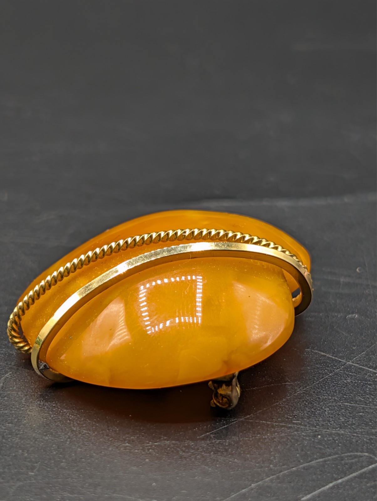 Vintage Amber Guild Heart Shaped Brooch Pin 12K Gold Filled