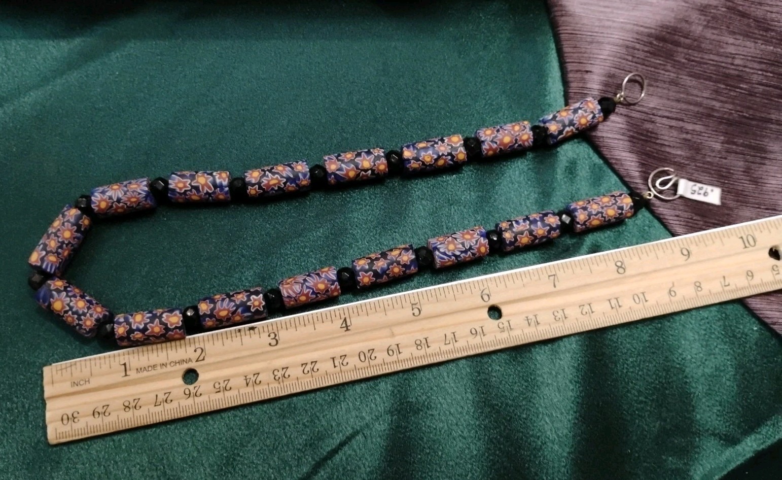Very Vintage AFRICAN TRADE Beads Venitian Glass .925 Silver Clasp 17″ Necklace!